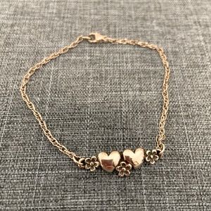 James Avery Heart & Flowers Chain Bracelet